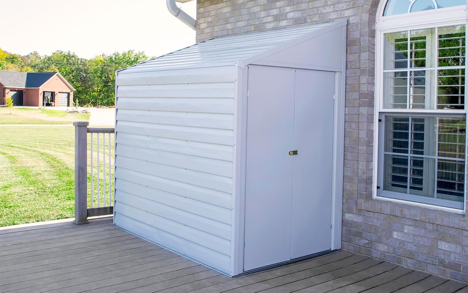 Arrow Shed YS47-A Compact Galvanized Steel Storage Shed with Pent Roof, 4' x 7'