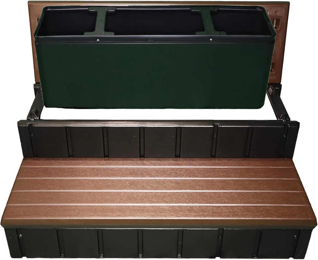 Confer Plastics Storage Step for Spas and Hot Tubs: Durable, Multi-Functional, and Made in The USA - Espresso