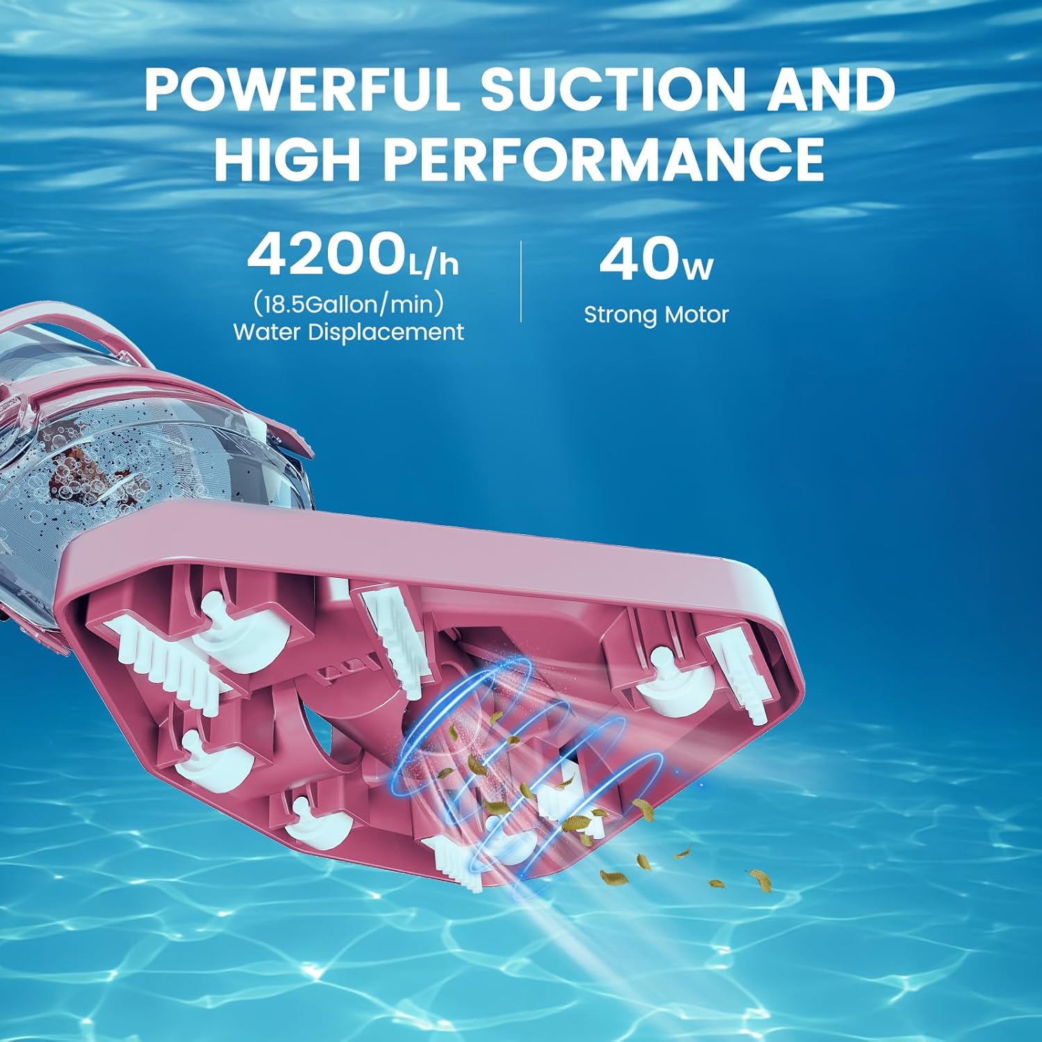 Enhulk Pool Vacuum for Above Ground Pool with a Telescopic Pole, Running time up to 1H, Handheld Rechargeable Pool Cleaner with Powerful Suction up to 18.5 GPM, Ideal for Leaves & Debris, PC10 Pro