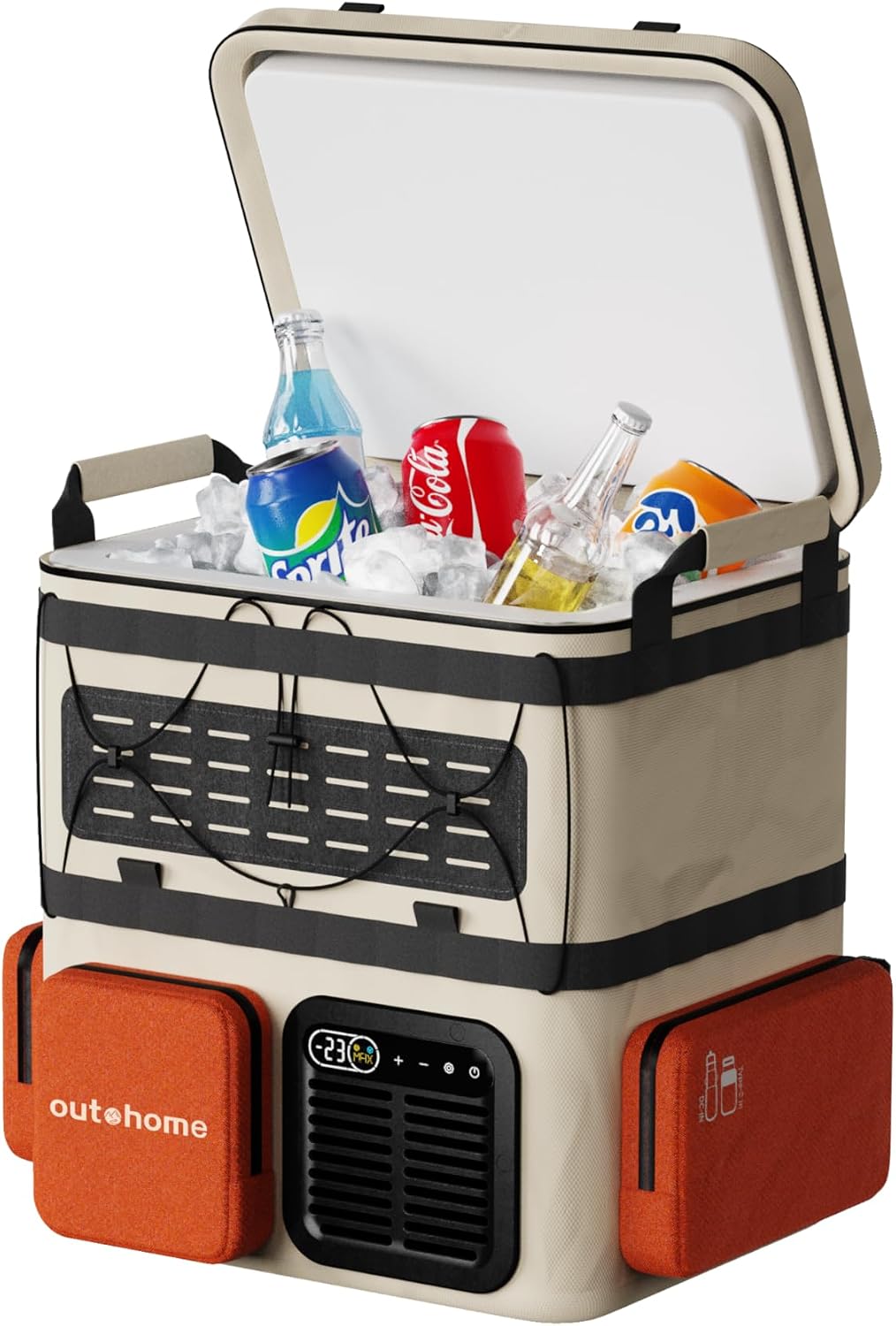 outohome Portable Backpack Car Refrigerator, DC 12V Electric Fridge and Freezer,Electric Cooler,AC 110V 19QT/18L Compressor Cooler, Quick Freeze -4~68℉ for Truck,Van,RV,Camping and Outdoor Travel Use
