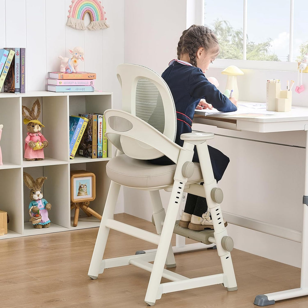 Ergonomic Kids' Study Chair, Height Adjustable Kids Desk Chair for Boys Girls,Comfortable for Teenagers Playing, Drawing, Ideal Gift for Children,Students（Grey）
