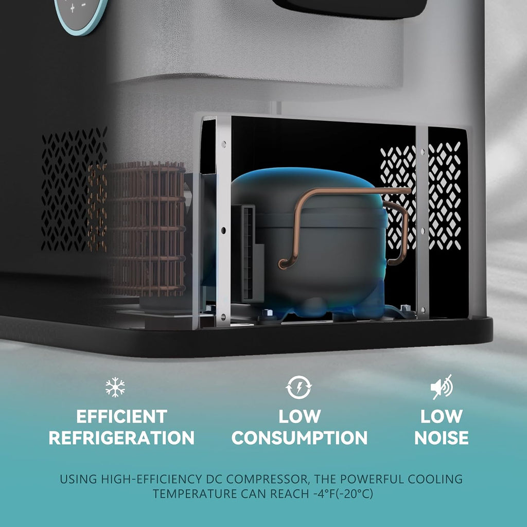EUHOMY 12 Volt Refrigerator, 37QT Dual Zone Electric Cooler APP Control, Car Refrigerator with 12/24V DC 110-240V AC, Car Fridge -4℉~68℉, Portable Freezer Aluminum Interior for Camping,Trip,Home,Truck