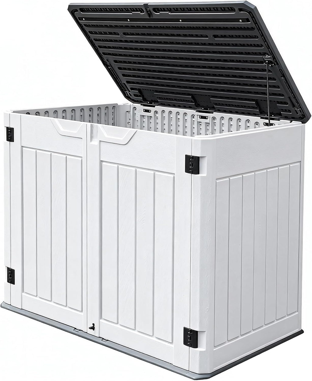 GOOBED Horizontal Shed with Padlock Latch, Outdoor Storage Shed for Backyard and Garden, 35 Cu Ft Small Storage, Waterproof, Easy Assembly, Light Gray