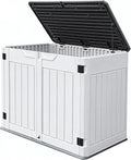 GOOBED Horizontal Shed with Padlock Latch, Outdoor Storage Shed for Backyard and Garden, 35 Cu Ft Small Storage, Waterproof, Easy Assembly, Light Gray