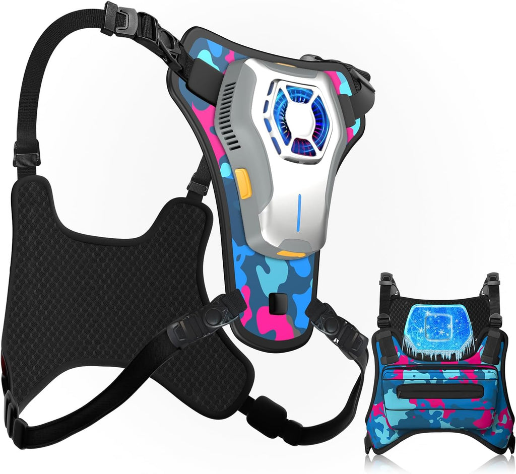 Portable Wearable Fan Rechargeable with Cooling Plate, Lightweight Cooling Vest, Portable Back Air Conditioner, Personal Fan