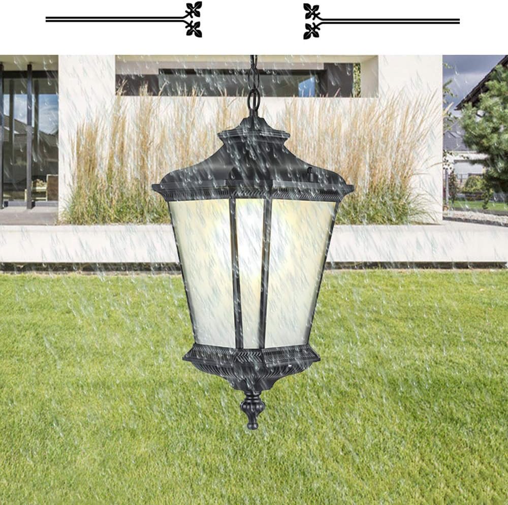 Nordic Outdoor Hanging Lamp Modern Creative Landscape Pendant Lights Villa Pavilion Garden Decoration Chandelier Aisle Waterproof IP55 Metal with Glass Lampshade Lamps