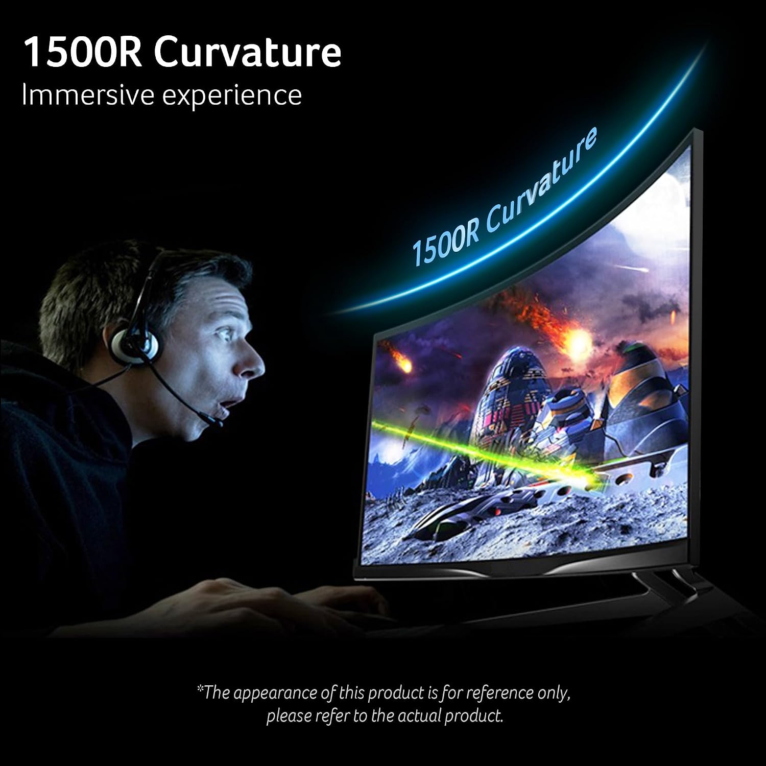 Acer Nitro 27 1500R 16:9 Curved Zero-Frame FHD 1920 x 1080 Gaming Monitor | AMD FreeSync Premium | Up to 280Hz Refresh | 1ms VRB | One Display Port 1.4 & Two HDMI 2.0 Ports | ED270 Zbmiipx (Renewed)