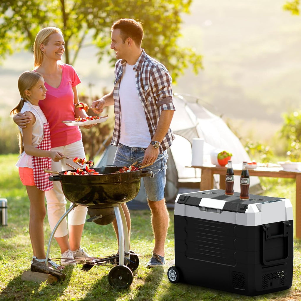 SubSun 12 Volt Car Refrigerator, 37QT Portable Fridge Freezer(-4℉~68℉), Compressor Cooler 12/24V DC and 110~240 AC for Truck Van RV Camper SUV Travel Camping Road Trips