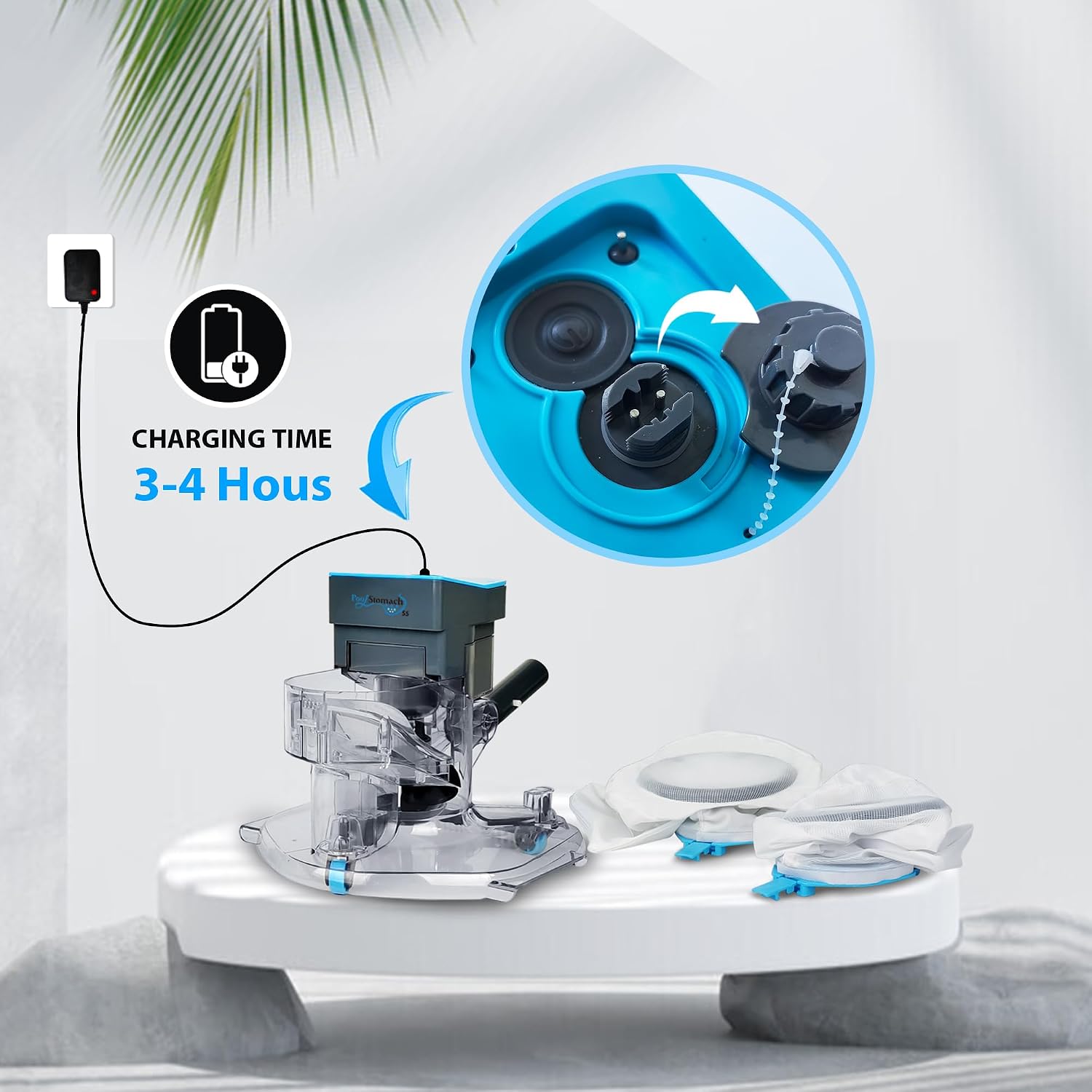 55 High-Power Cordless Pool Vacuum Cleaner for Inground & Above Ground Pools | MAX 75-Min Runtime, XL 24 GPM Suction for Heavy Debris | Includes 2 Extra Large (10L) Filter Bags
