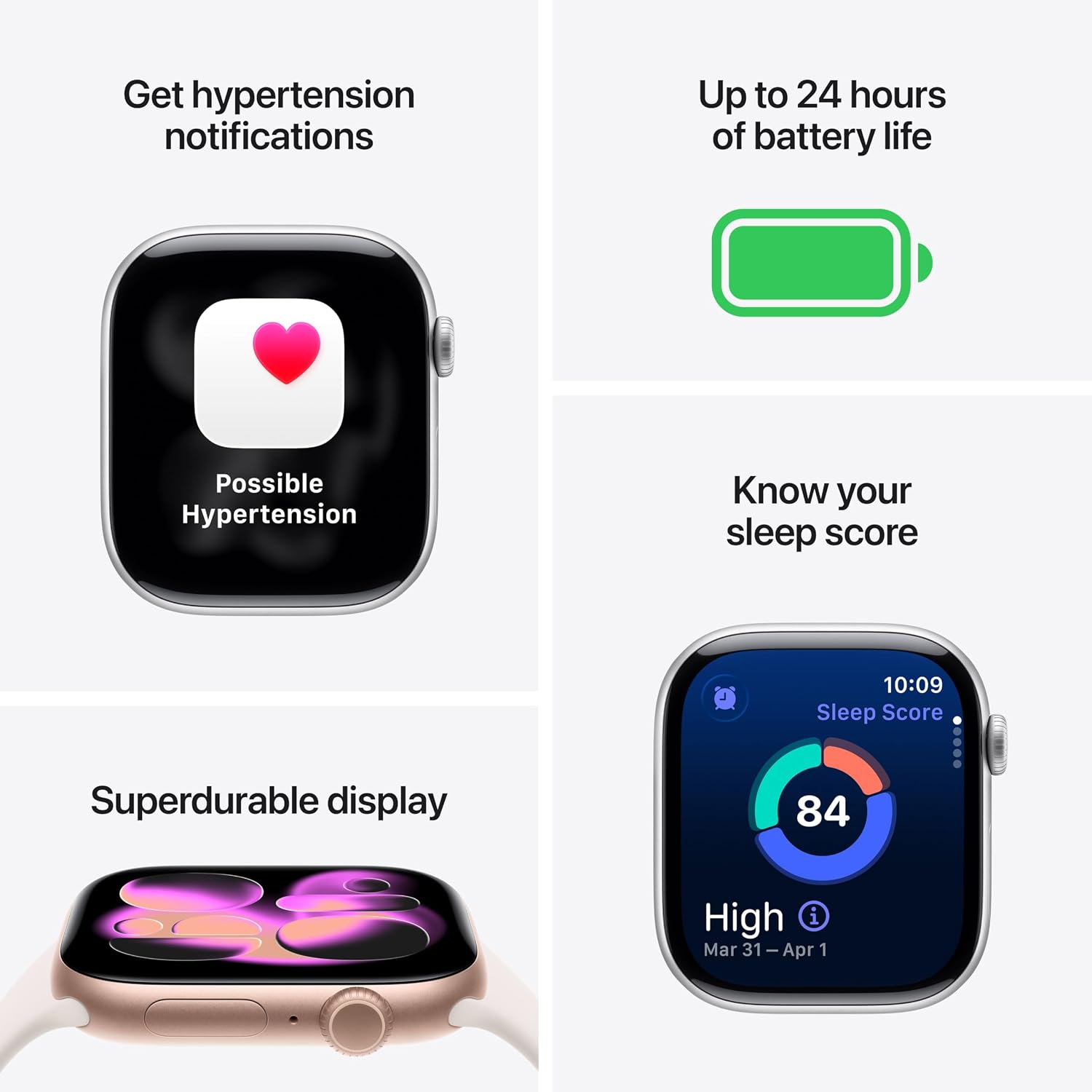 Apple Watch Series 11 [GPS 42mm] Smartwatch with Jet Black Aluminium Case with Black Sport Band - S/M. Sleep Score, Fitness Tracker, Health Monitoring with AppleCare+ (2 Years)