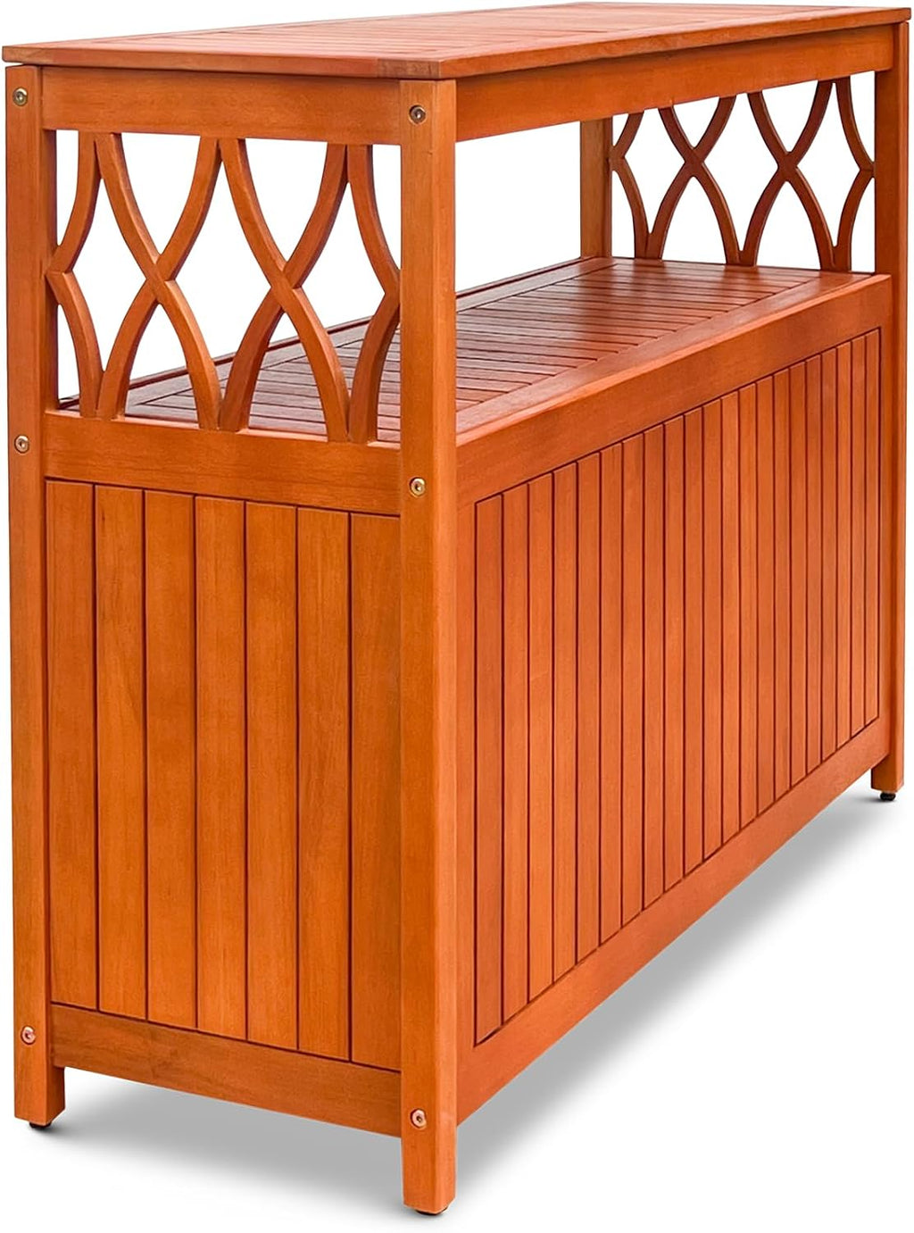 DTY Outdoor Living Longs Peak Eucalyptus Wood Sideboard Table, Outdoor Buffet Cabinet with Storage, Natural Oil Weather-Resistant Finish