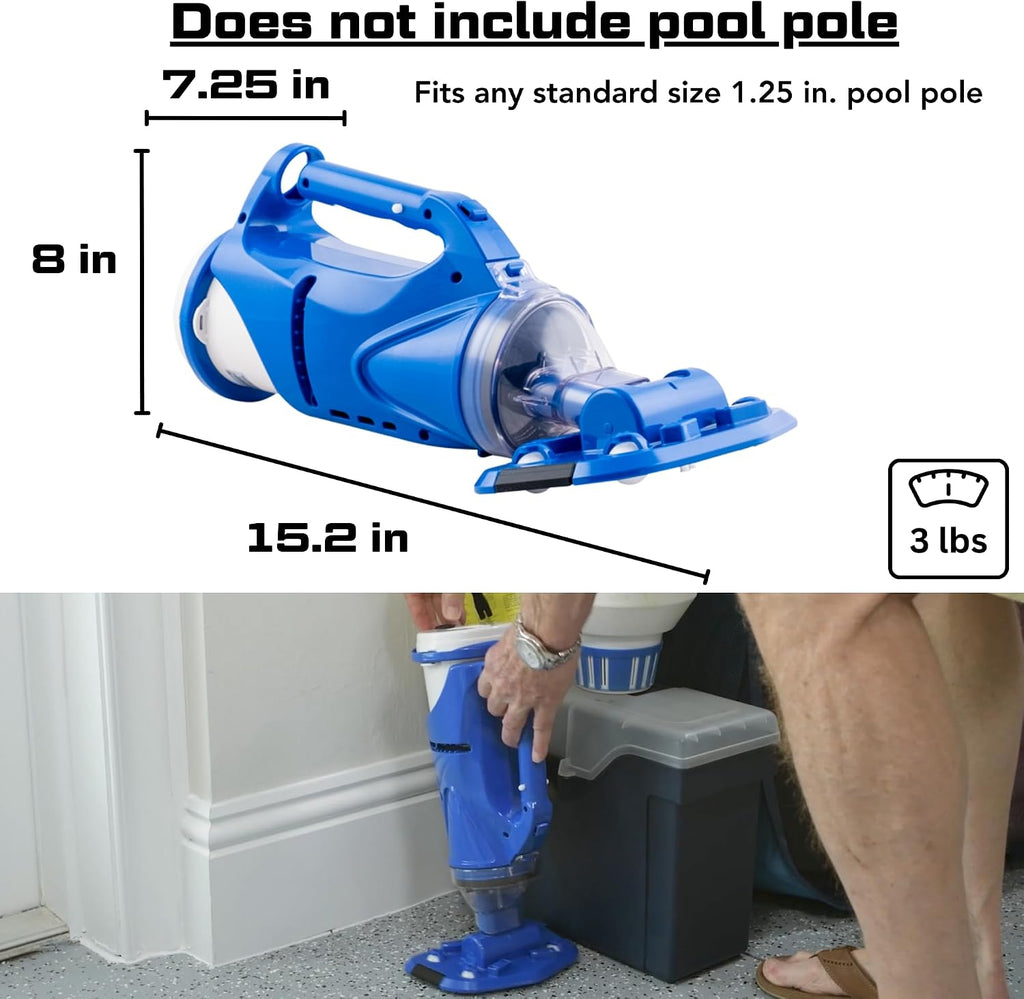 POOL BLASTER Catfish (Gen 2) Cordless Spa & Hot Tub Vacuum, More Power & Capacity, 45 Min Runtime, Spot Cleaning in Small Above Ground Swimming Pools, Rechargeable Spa Vac