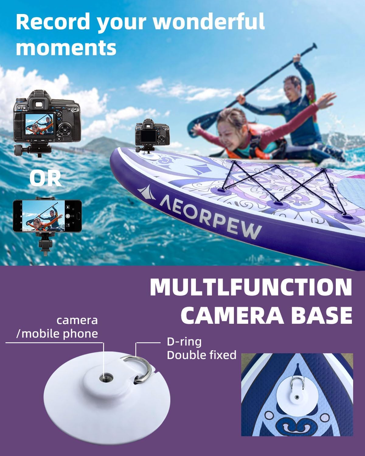 34'' Wide Inflatable Paddle Board for Women with Premium Paddle Boards Accessories, Adj SUP Paddle, 100L Backpack, Suitable for Versatile SUP Boards of All Skills Levels