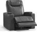 MCombo Oversized Power Recliner Chair with Adjustable Headrest & LED Light for Adults, Zero Gravity Recliner with USB & Type C Ports, Cup Holders for Living Room & Home Theater, Faux Leather HTS401