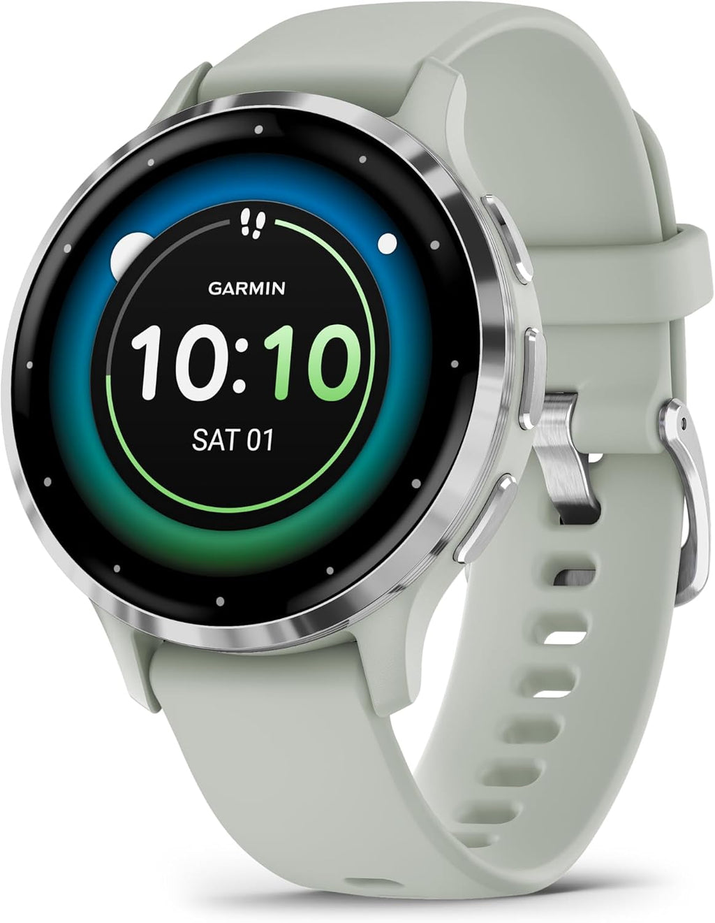 Garmin Venu 3S Advanced Fitness and Health Tracker Smart Watch Silver Stainless Steel Bezel with 41MM Sage Gray Case and Silicone Band 1.2 Inch AMOLED Display Bundle