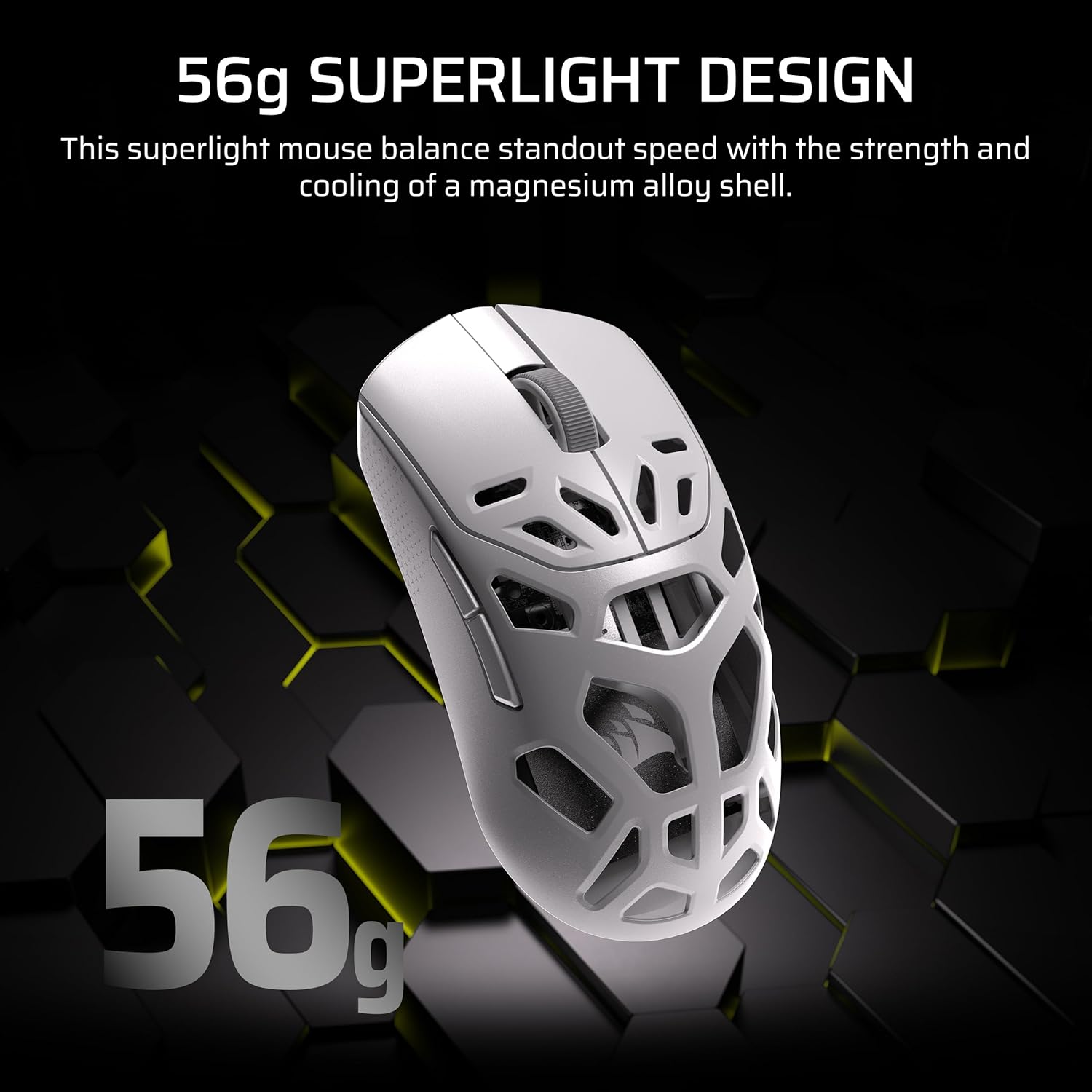 Corsair Sabre v2 PRO Wireless MG FPS Gaming Mouse – 33,000 DPI Marksman S Sensor, 8,000Hz Hyper-Polling, Durable Magnesium, Lightweight, Up to 120hr Battery – White