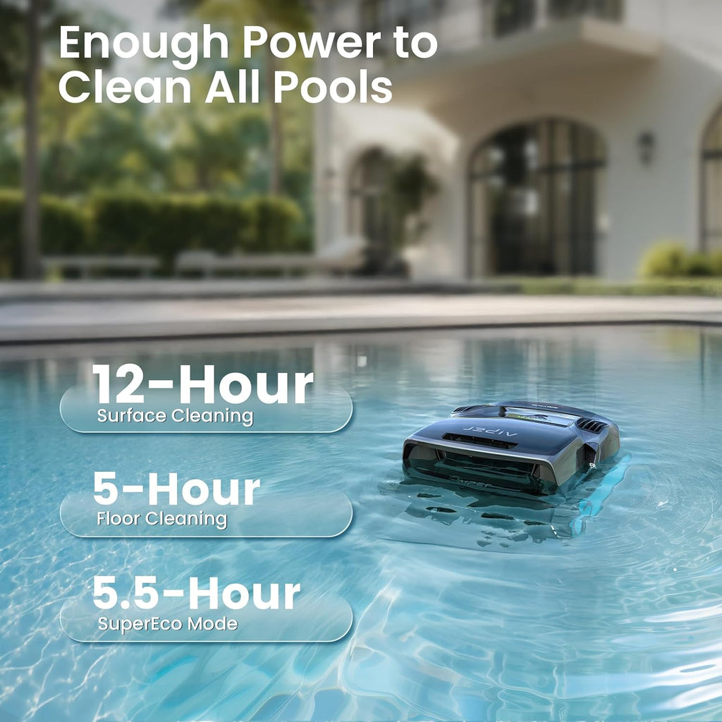 Aiper Scuba X1 Pro Max All-in-One Pool Cleaning Robot & Skimmer with Caddy, 8,500 GPH Suction Pool Vacuum, Ultra-fine Filtration, Smart Surface Parking, for All Inground Pools, Blue