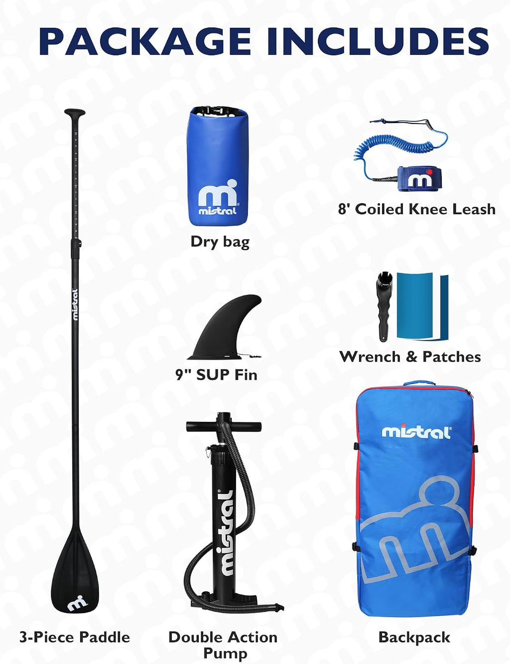 Mistral Stand Up Paddle Board, 11'x31''x6'' Inflatable SUP Yoga & Pilates Kayaking Boards, Stable and Lightweight Paddleboard for All Skill Levels, with SUP Accessories for Adults & Youth
