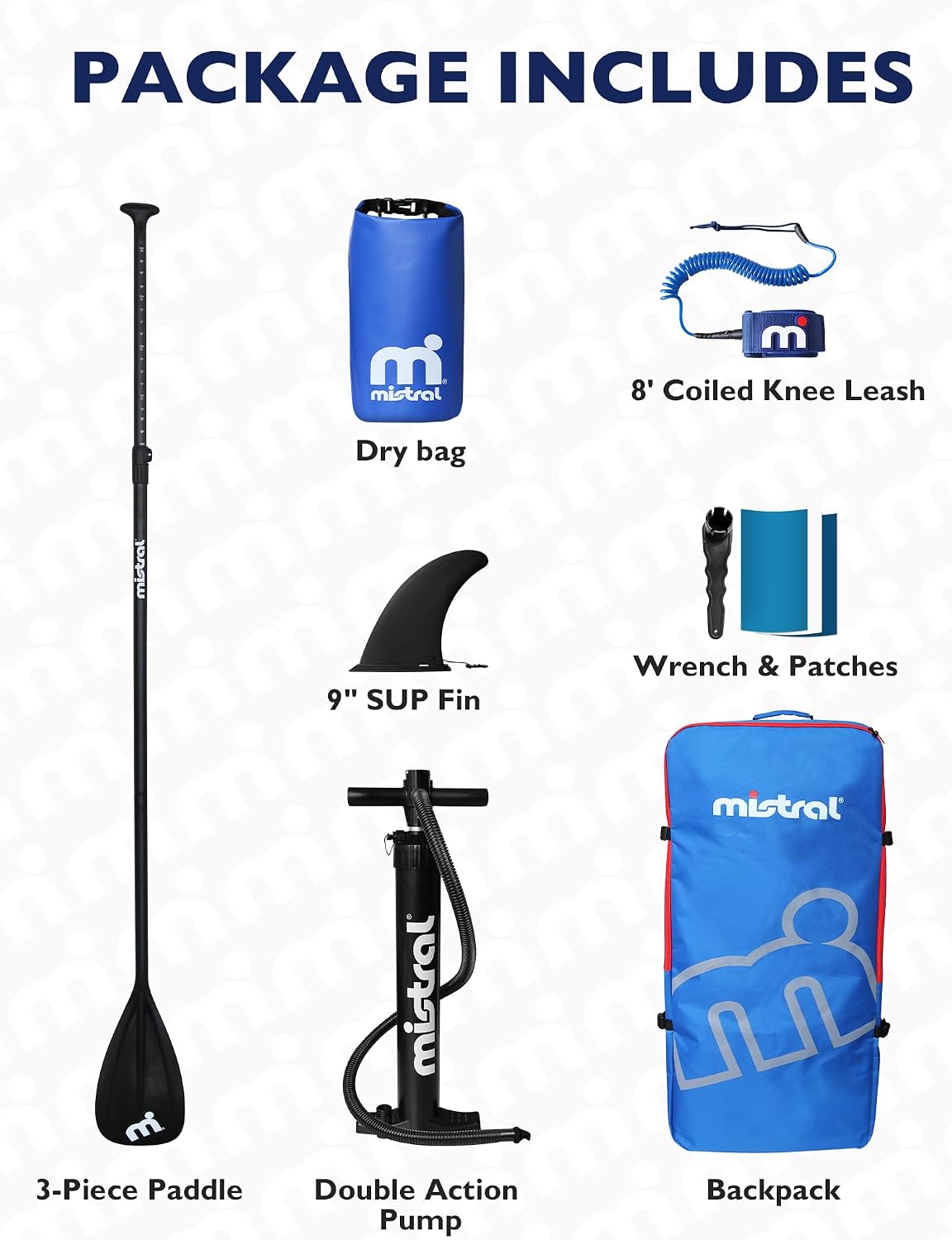 Mistral Stand Up Paddle Board, 11'x31''x6'' Inflatable SUP Yoga & Pilates Kayaking Boards, Stable and Lightweight Paddleboard for All Skill Levels, with SUP Accessories for Adults & Youth