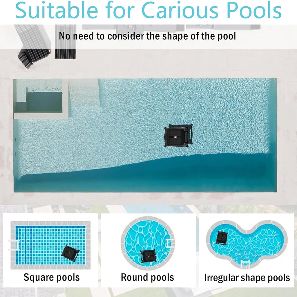 Pool Cleaner Robot, Solar Rechargeable Dual-Mode Pool Cleaning Robot, Cordless Robot Pool Cleaner, Solar Automatic Robot Pool Skimmer