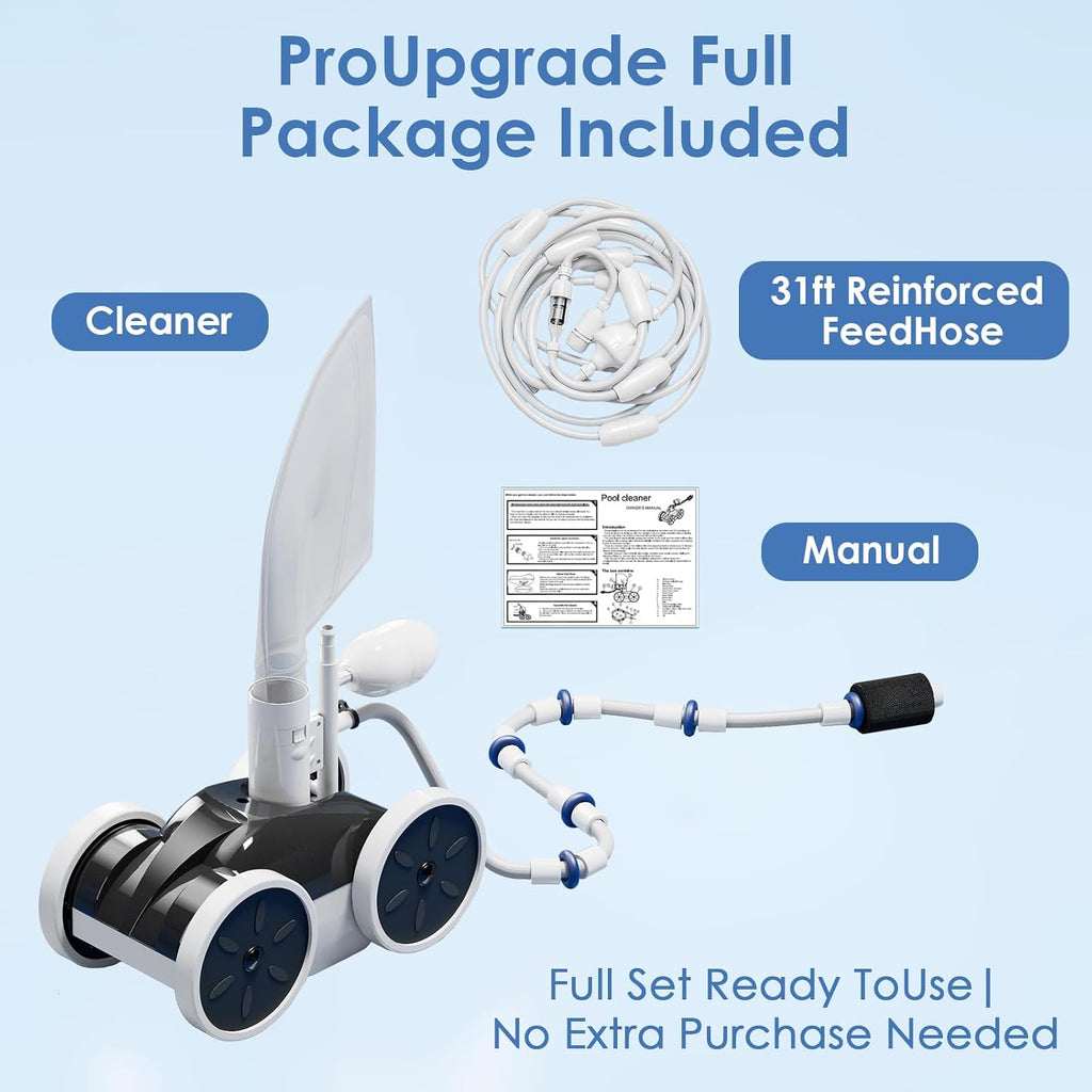 Pool Pressure Side Sweeper: Professional Solution for Cleaning Your Swimming Pool (Four Wheels Better Than Three)
