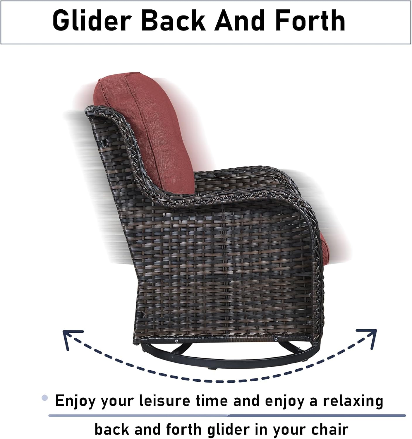 Swivel Rocker Patio Chairs：2 Pieces Patio Swivel Rocker Chairs with Wicker Armrests Patio Swivel Rocking Chairs Outdoor Swivel Rocker Patio Chair