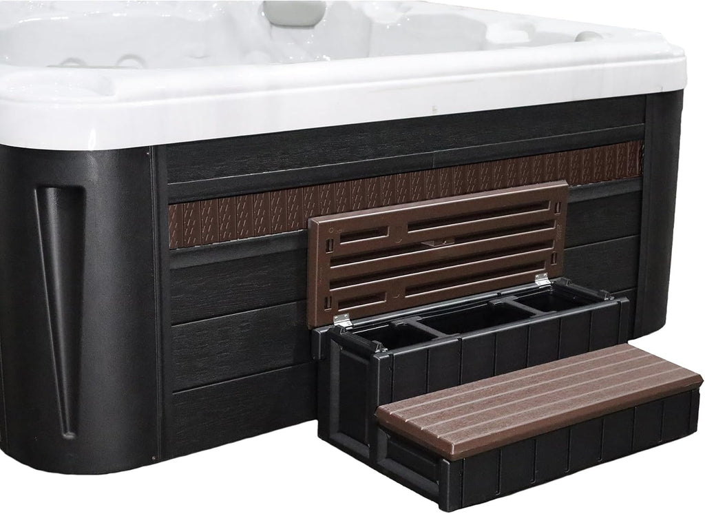 Confer Plastics Storage Step for Spas and Hot Tubs: Durable, Multi-Functional, and Made in The USA - Espresso