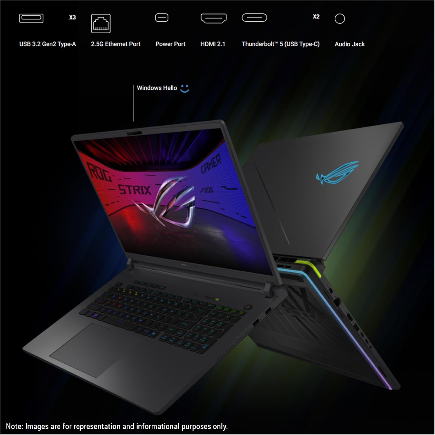 ASUS ROG Strix G18 Gaming Laptop, Intel Ultra 9-275HX, 64 GB DDR5 RAM, 4 TB PCIe SSD, 18' 2.5K (2560x1600) Display, Nvidia G-Force RTX 5060, Backlit Chiclet 4-Zone RGB Keyboard, W11 Pro, Eclipse Gray