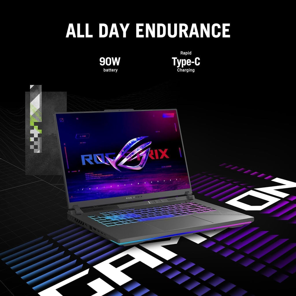 ASUS ROG Strix G16 Gaming Laptop, NVIDIA RTX 5070Ti 12GB GDDR7, AMD Ryzen 9 8940HX (16 Cores, 32 Threads, Turbo 5.3GHz), 16' WUXGA FHD 165Hz 3ms Display, 32GB DDR5, 2TB SSD, Windows 11 Pro