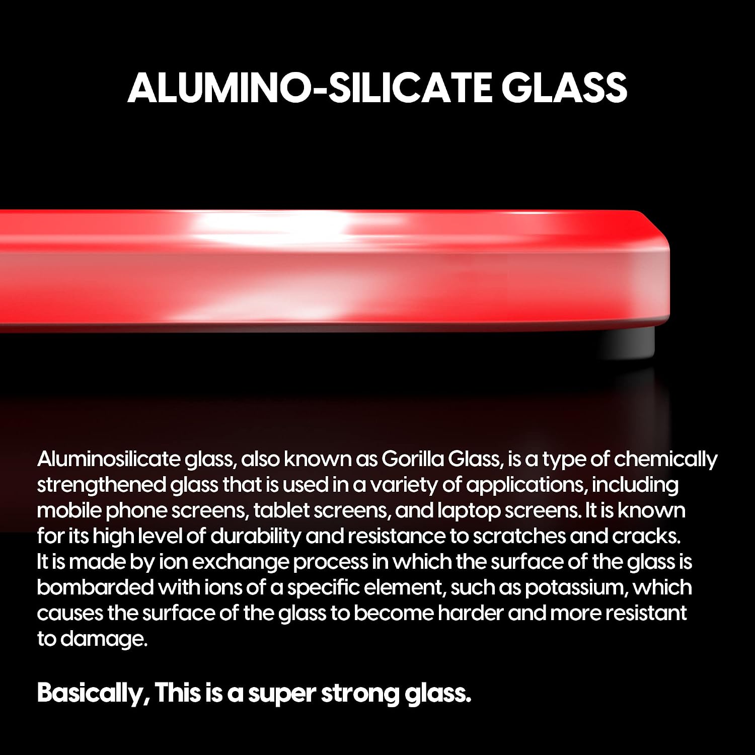 Pulsar - Superglide Premium Glass Mouse Pad XXL ALUMINO-Silicate Glass Surface Anti-Slip Fully Molded high-Density Silicone Rubber 38.5in x 16.5in (XXL, Red)