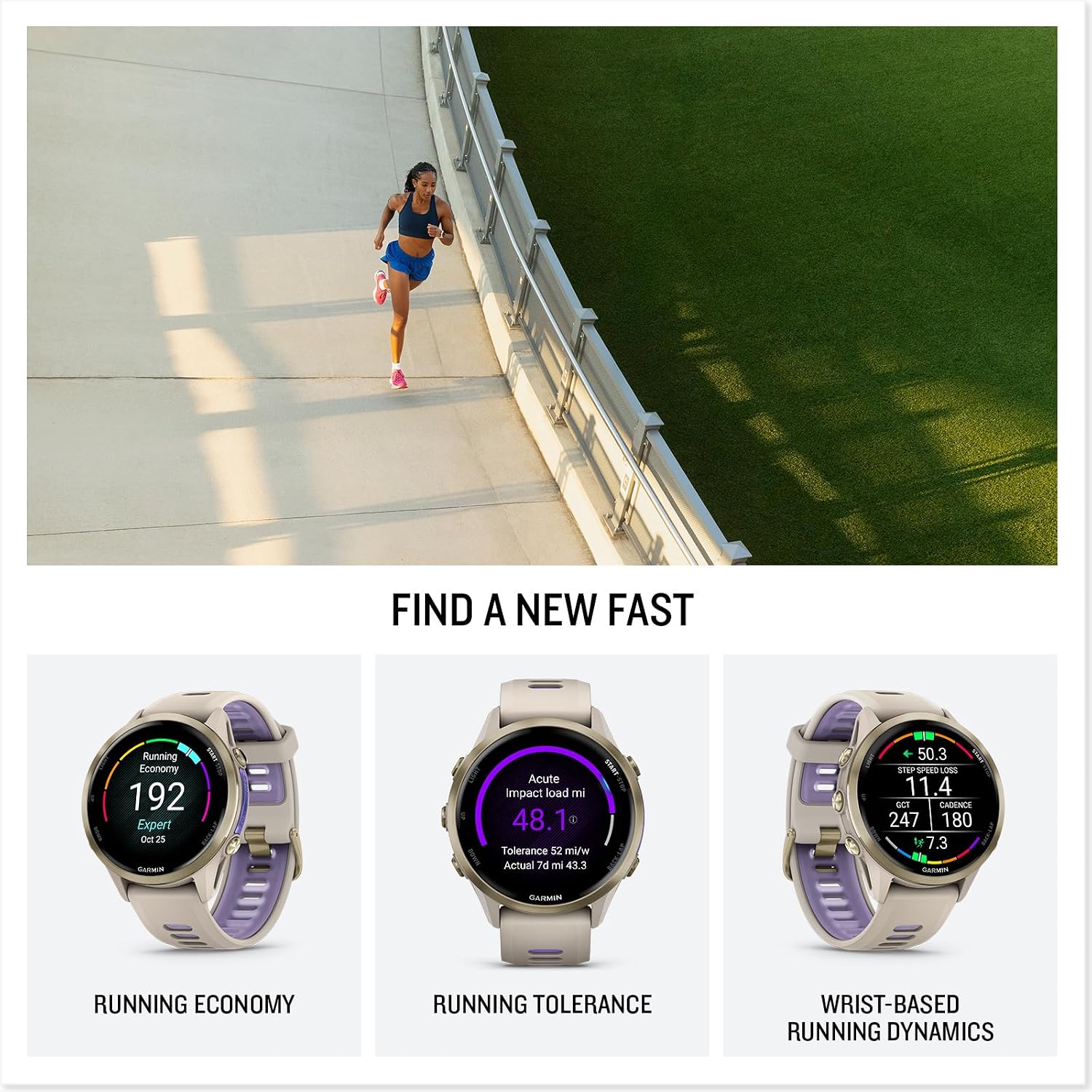 Garmin Forerunner 970 GPS Running Smartwatch, French Gray | Premium Training & Recovery, Sleep Coach, Heart Rate, Download Music, Up to 15 Day Battery | Signature Series Charging Stand Bundle
