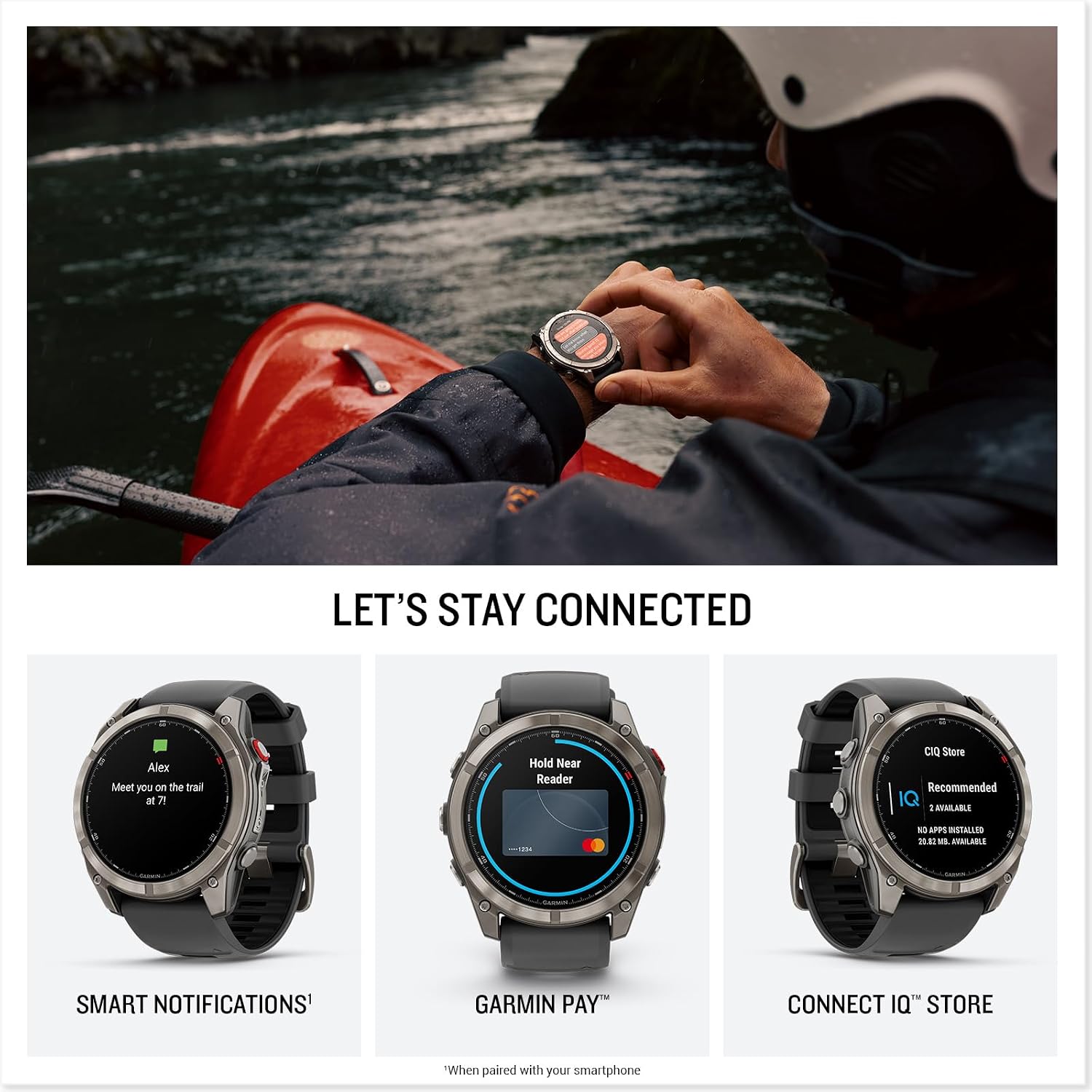 Garmin Fenix 8 Pro 51mm, AMOLED Display, inReach Technology, Premium Connected Multisport GPS Smartwatch, Sapphire, Titanium with Graphite/Black Silicone Band, Fitness Tracker Smart Watch Bundle
