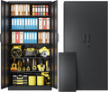 Metal Storage Cabinet with Lock,72' Tall Storage Cabinet with Doors and Adjustable Shelves,Steel Locking Cabinets for Garage,Home Office,Pantry,School,Hospital(Black)