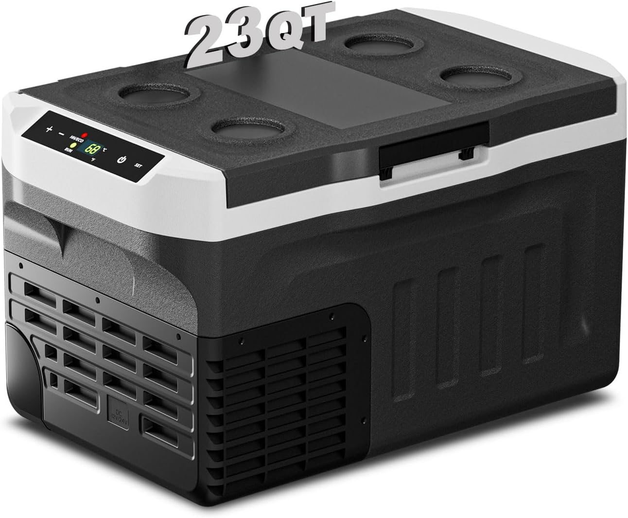 Eeivess 12 Volt Refrigerator, 23QT(20L) Portable Freezer Compressor Cooler, 12/24V DC & 110-240V AC, -4℉~68℉ Dual Mode, Car Fridg for Camping, Travel, Truck, RV, Boat