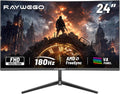 Raywego 24 inch Flat Gaming Monitor Full HD 1920x1080, 180Hz,1ms, Adaptive-Sync, Eye-Care Technology,HDMI, DisplayPort, HDMI*1/DP*1/USB*1, 3-Side Virtually Borderless Design,Support Wall Mount Install