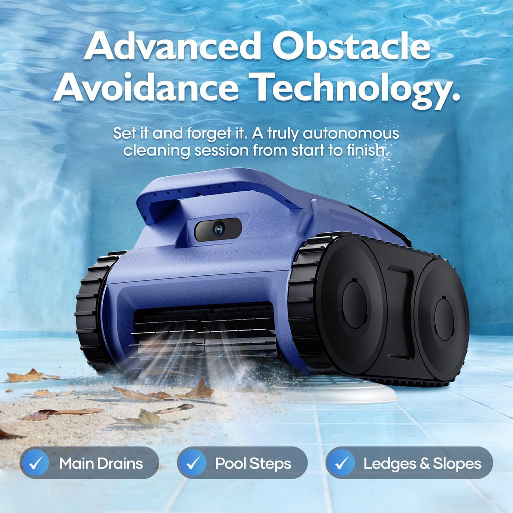 [2026 Release] Automatic Robotic Pool Vacuum for Inground & Above Ground Pools, Wall Climbing Pool Vacuum Cleaner, Cleans Floor, Walls, Waterline, Drain & Skimmer up to 2150 Sq. Ft., 190 Min