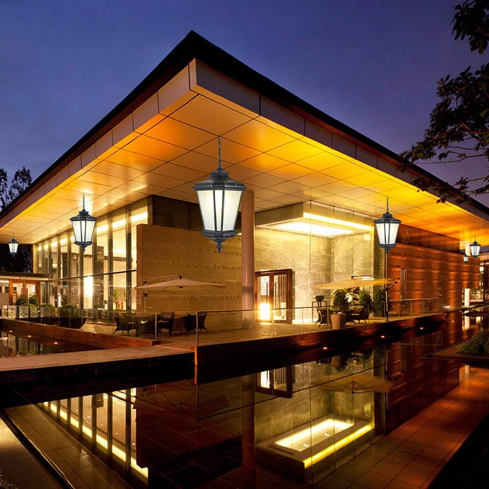 Nordic Outdoor Hanging Lamp Modern Creative Landscape Pendant Lights Villa Pavilion Garden Decoration Chandelier Aisle Waterproof IP55 Metal with Glass Lampshade Lamps