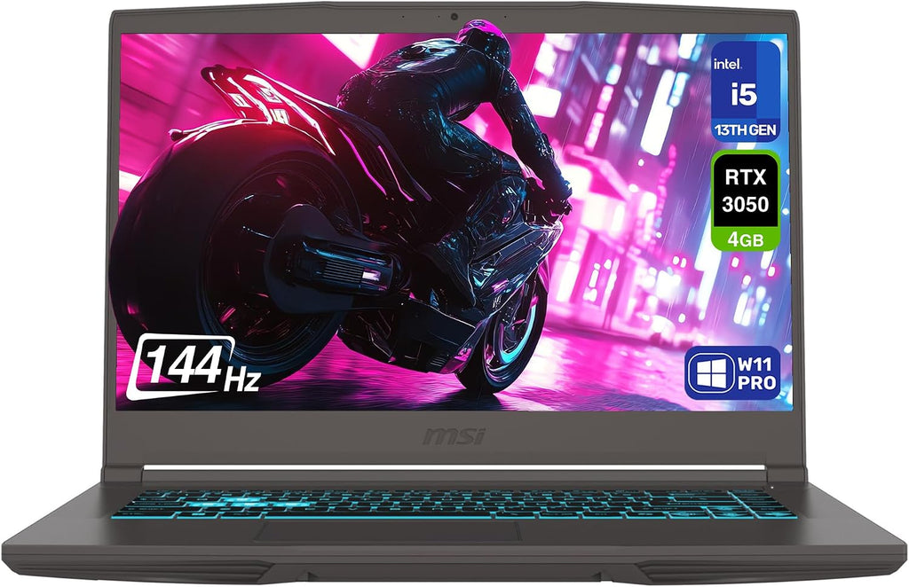 msi Thin 15 Gaming Laptop, Intel i5-13420H, 64 GB DDR4 RAM, 4 TB PCIe SSD, 15.6' FHD (1920x1080) 144Hz Display, Nvidia G-Force RTX 3050, Backlit Keyboard, W11 Pro, Cosmos Gray