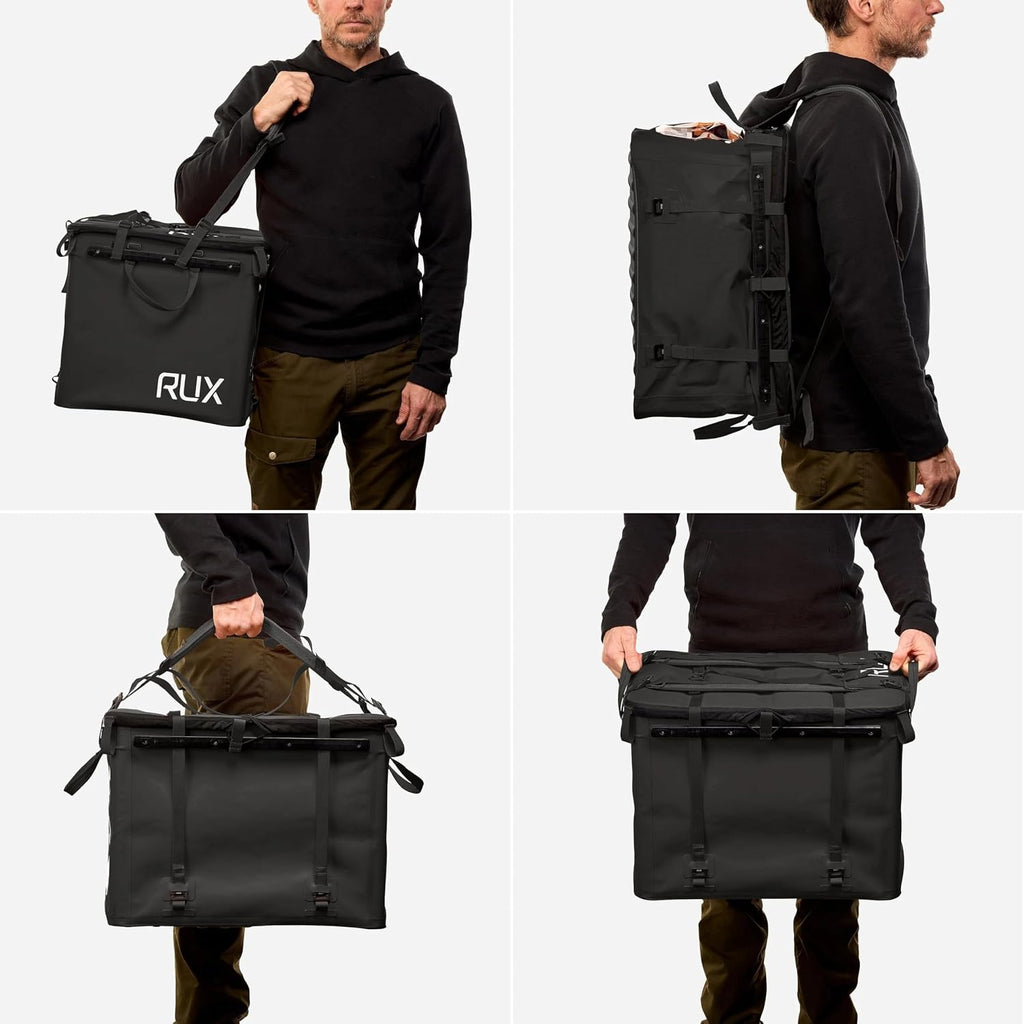RUX 70L Collapsible Gear Box (Black) - Modular Adventure Storage Solution For Camping Storage, Overlanding, Off-road And Van Life - Weatherproof, Durable and Multifunctional