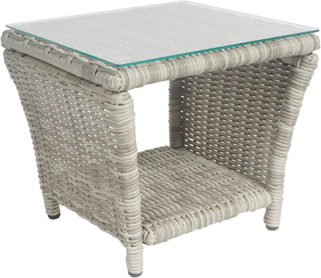 Elle Decor Vallauris Patio Outdoor Furniture Collection, Premium All Weather Wicker, 3 Piece Reclining Set, Gray