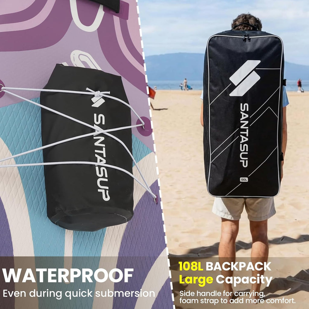 10'6'/11'Wide Inflatable Stand Up Paddle Board for Adults & Youth of All Skill Levels, with Premium SUP Paddleboard Accessories, Anti-Slip EVA Deck
