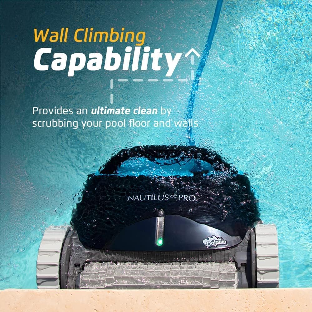 Dolphin Nautilus CC Pro Wi-Fi Automatic Robotic Pool Vacuum Cleaner, Wall Climbing, Waterline Scrubber Brush, Ideal for In-Ground Pools up to 50 FT in Length