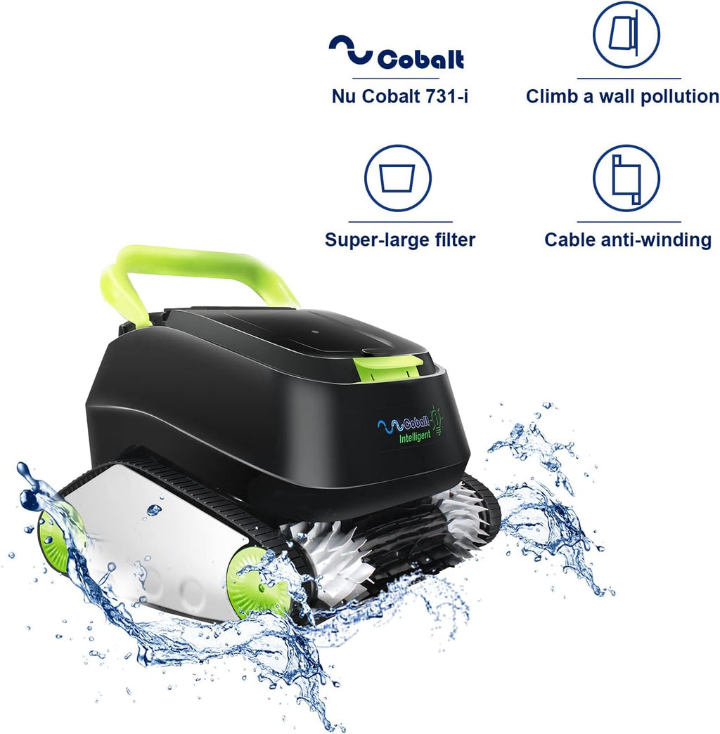Nu Cobalt 731-i Automatic Pool Robot Wall Climber for Medium to Large In Ground Pools