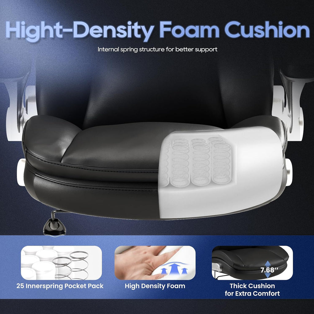 MALOL Office Chair Big and Tall- High Back Executive Office Chair- Ergonomic Home Computer Desk Chair with Padded Flip-up Arms, Adjustable Lumbar Support, Wide & Thick Seat for Adult-Black, Set of 2