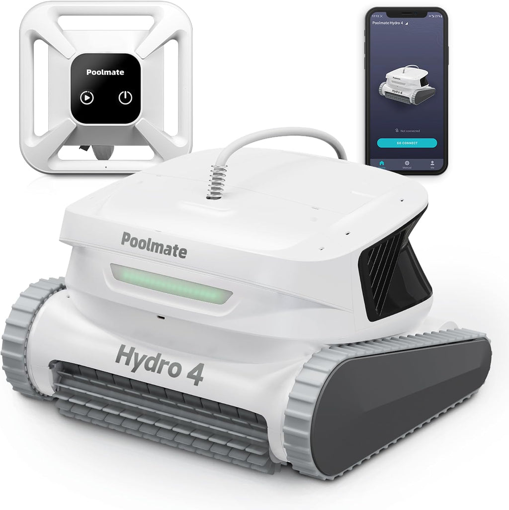 Hydro 4 Cordless Robotic Pool Cleaner, Pool Cleaner Robot for Inground Pools with APP Control, 4.1L Filter Basket, 210 Mins Runtime Pool Robot Vacuum Ideal for Aboveground Pools Up to 1614 sq.ft