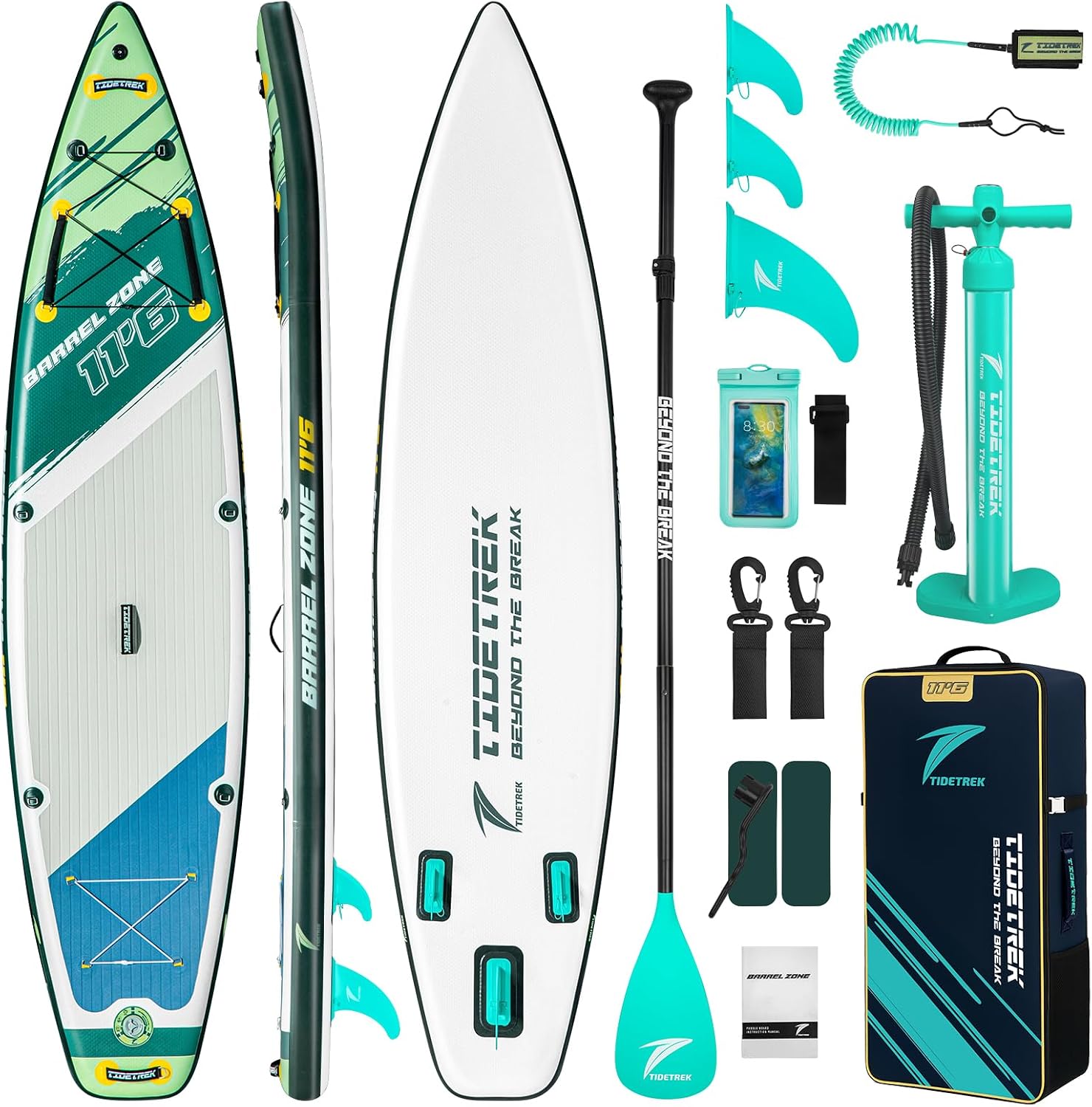 11'6' Inflatable Stand Up Paddle Boards, Premium SUP Accessories, Non-Slip Comfort Deck for Youth & Adults