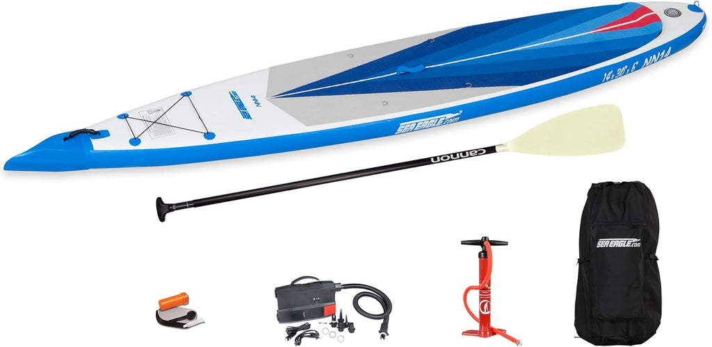 Sea Eagle NeedleNose 14' Inflatable Lightweight High Pressure Drop Stitch Stand Up Paddle Board SUP, Patented Wave Piercing Bow