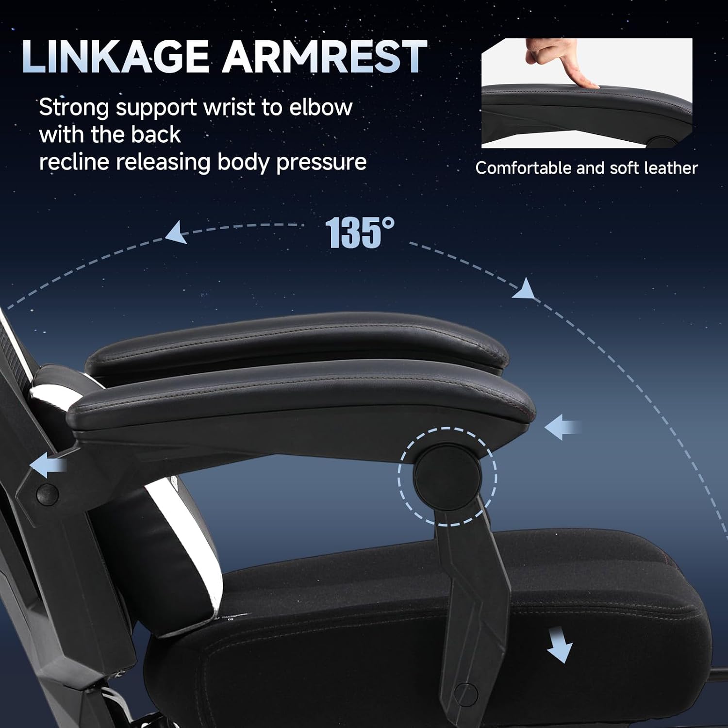 Ergonomic Mesh Video Gaming Chair with Footrest, Height Adjustable Computer Chair with Lumbar Support, High-Back Breathable Reclining Swivel Chair for Adults Home Office & Work (White)