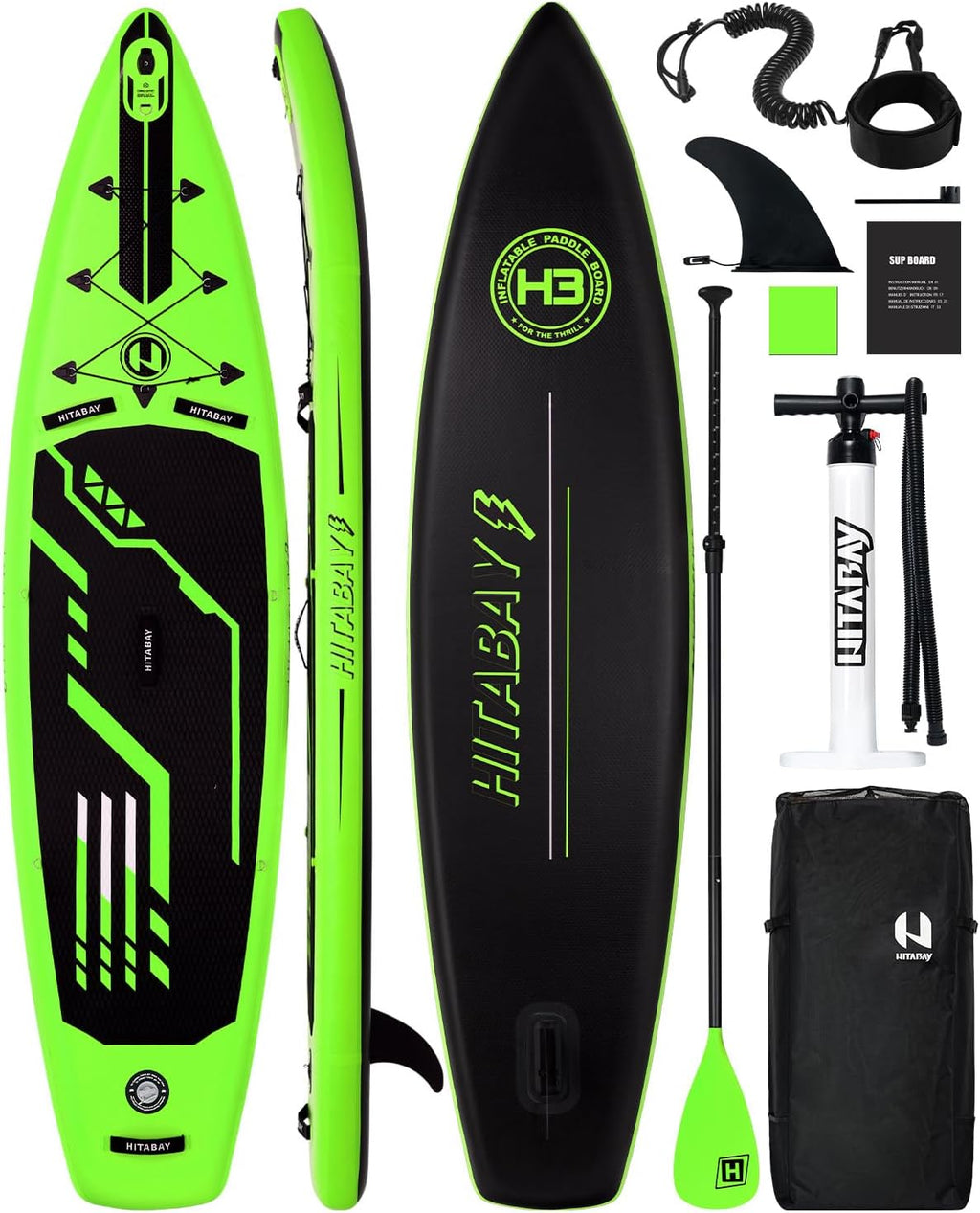 Inflatable Stand Up Paddle Board with Premium SUP Accessories & Camera Mount, Inflatable Ultra-Light (17.3lbs) Paddle Board for Adults & Youth of All Skill Levels, 11' Inflatable SUP Board