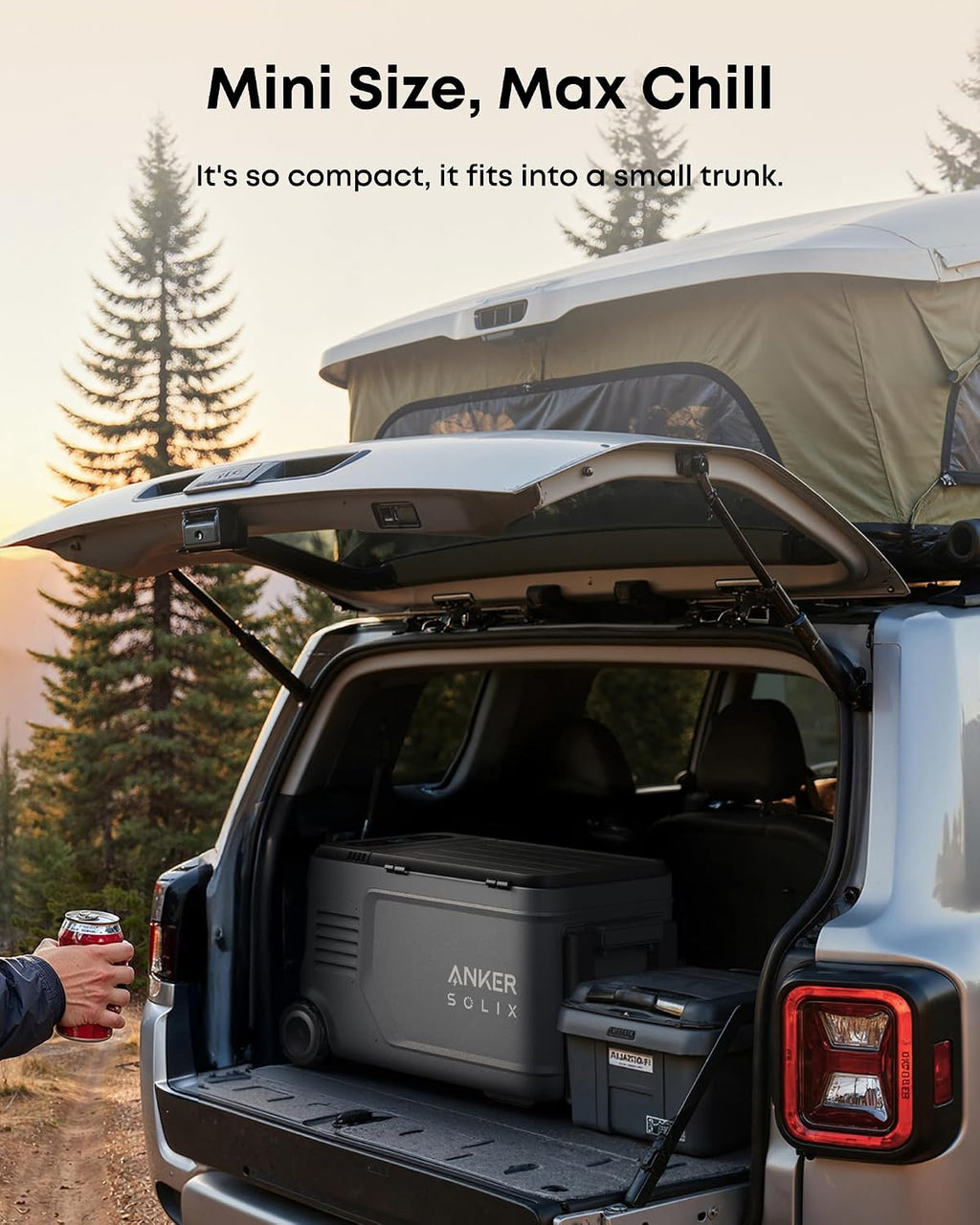 Anker SOLIX EverFrost 2 23L Cooler,61 qt Car Refrigerator, Electric Cooler with 288Wh Battery, Powered by AC/DC or Solar,for Outdoor Camping, Travel, and Fishing, Fits in Trucks